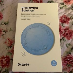NWT BOX DR JART VITAL HYDRA SHEET FACIAL MASK 5 PIECES korean skincare face mask